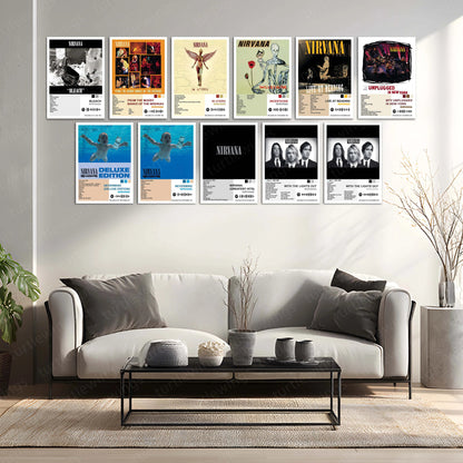 Nirvana Complete Collection | Set of 11 | Set of 4 | Set of 8| Album Posters Metal Frames Grunge Legacy. Iconic Albums. Timeless Wall Statement. - TURTLEWINGS
