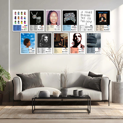 Drake Complete Collection | Set of 11 | Set of 8 | Set of 4 | Album Posters Metal Frames Global Hits. Moody Aesthetics. Hip-Hop Royalty on Your Walls. - TURTLEWINGS