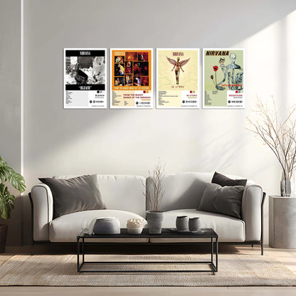 Nirvana Complete Collection | Set of 11 | Set of 4 | Set of 8| Album Posters Metal Frames Grunge Legacy. Iconic Albums. Timeless Wall Statement. - TURTLEWINGS