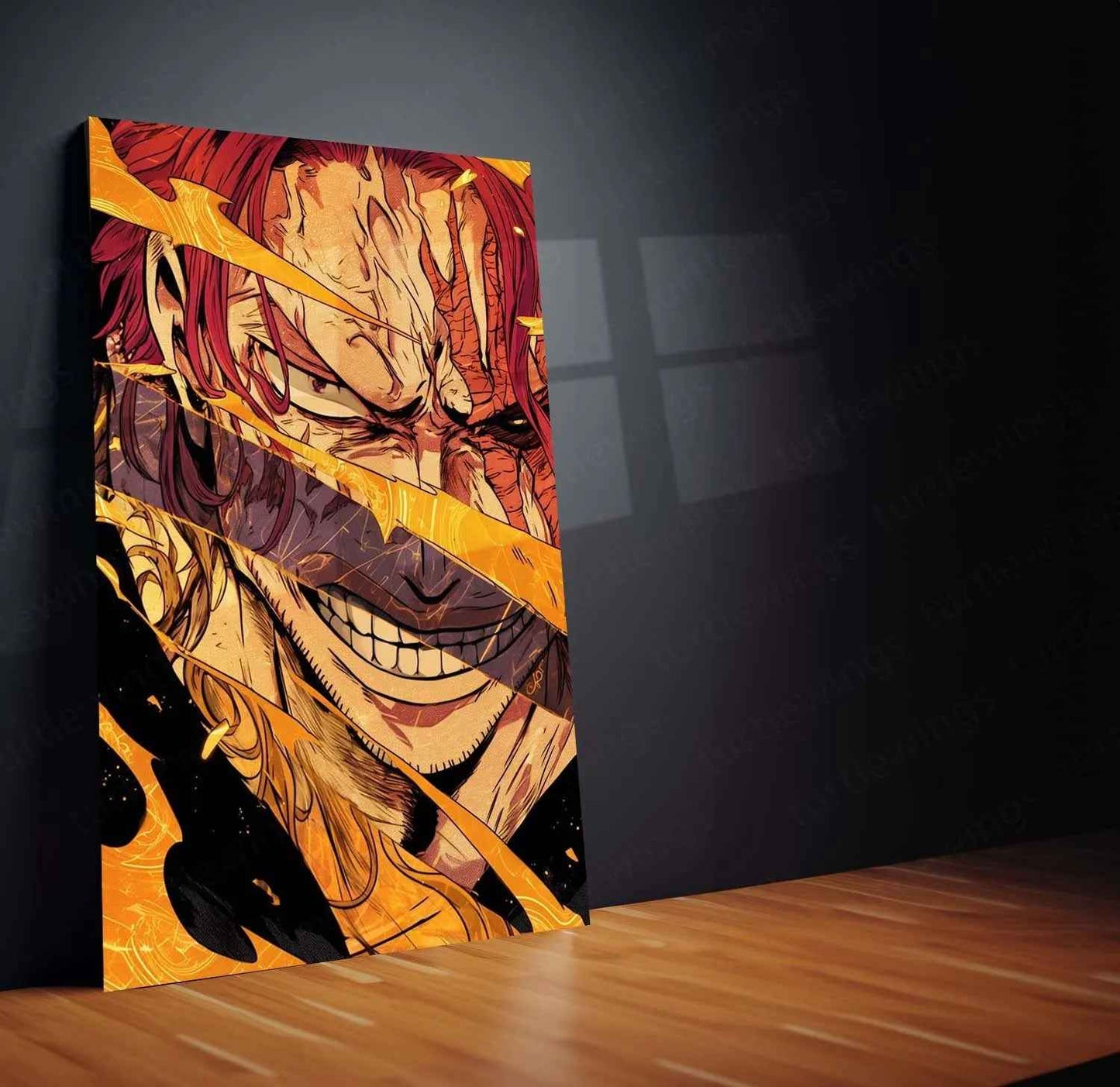 Shanks One Piece Japanese Metal Poster | Yonko Red-Haired Pirate Wall Art 2 - TURTLEWINGS