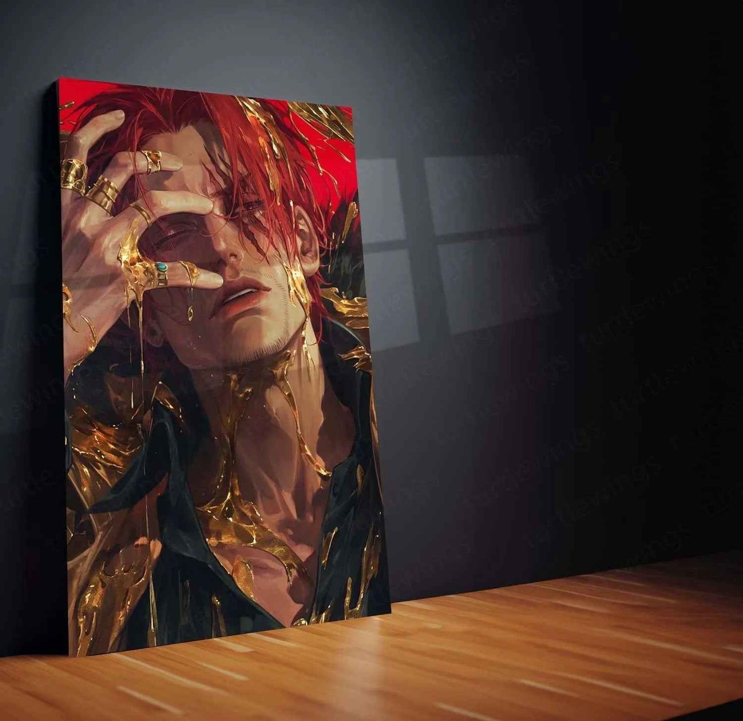 Shanks One Piece Japanese Metal Poster | Yonko Red-Haired Pirate Wall Art 4 - TURTLEWINGS