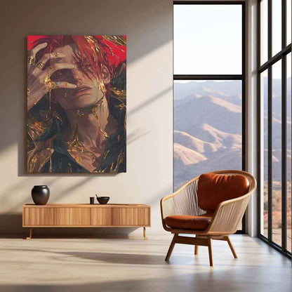 Shanks One Piece Japanese Metal Poster | Yonko Red-Haired Pirate Wall Art 4 - TURTLEWINGS
