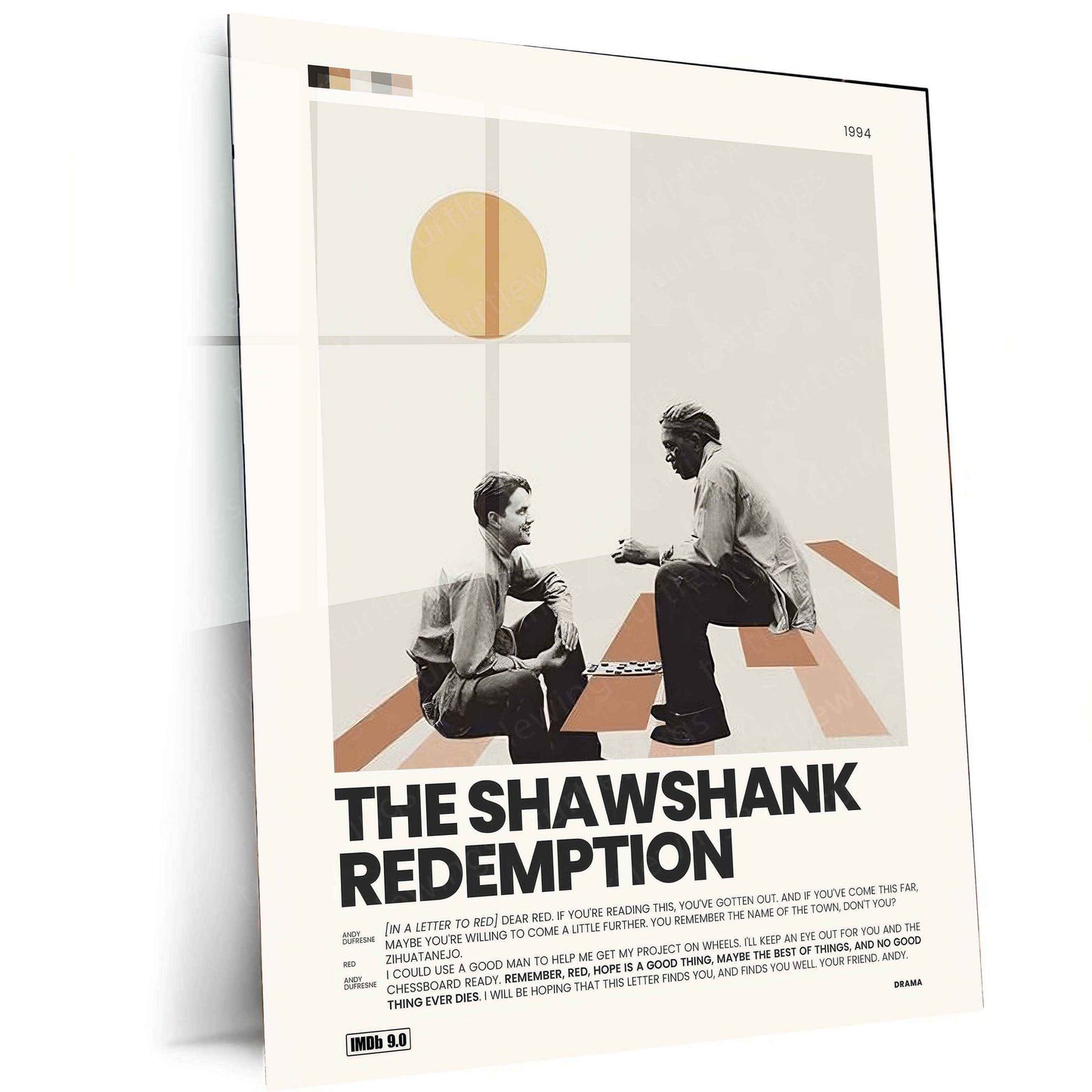 The Shawshank Redemption Metal Poster | Classic Movie Wall Art | Hope & Freedom Decor - TURTLEWINGS