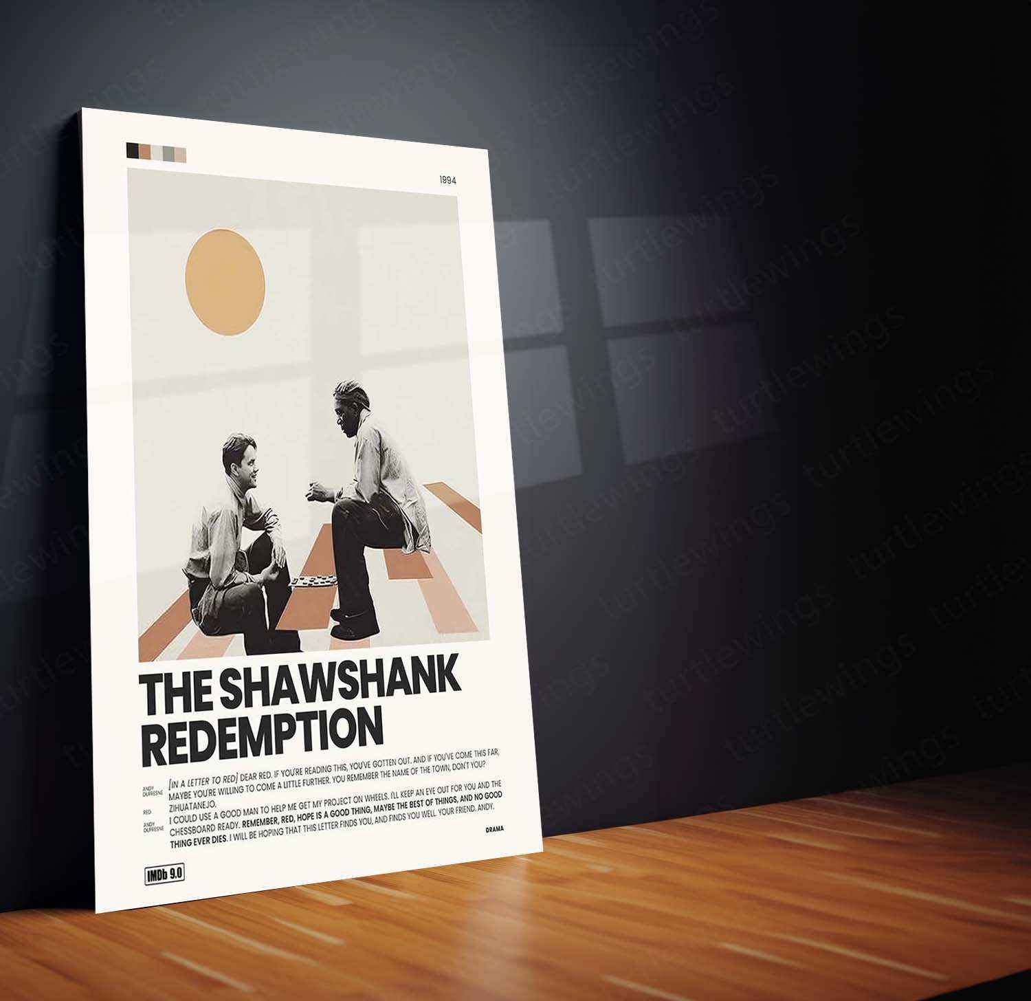 The Shawshank Redemption Metal Poster | Classic Movie Wall Art | Hope & Freedom Decor - TURTLEWINGS