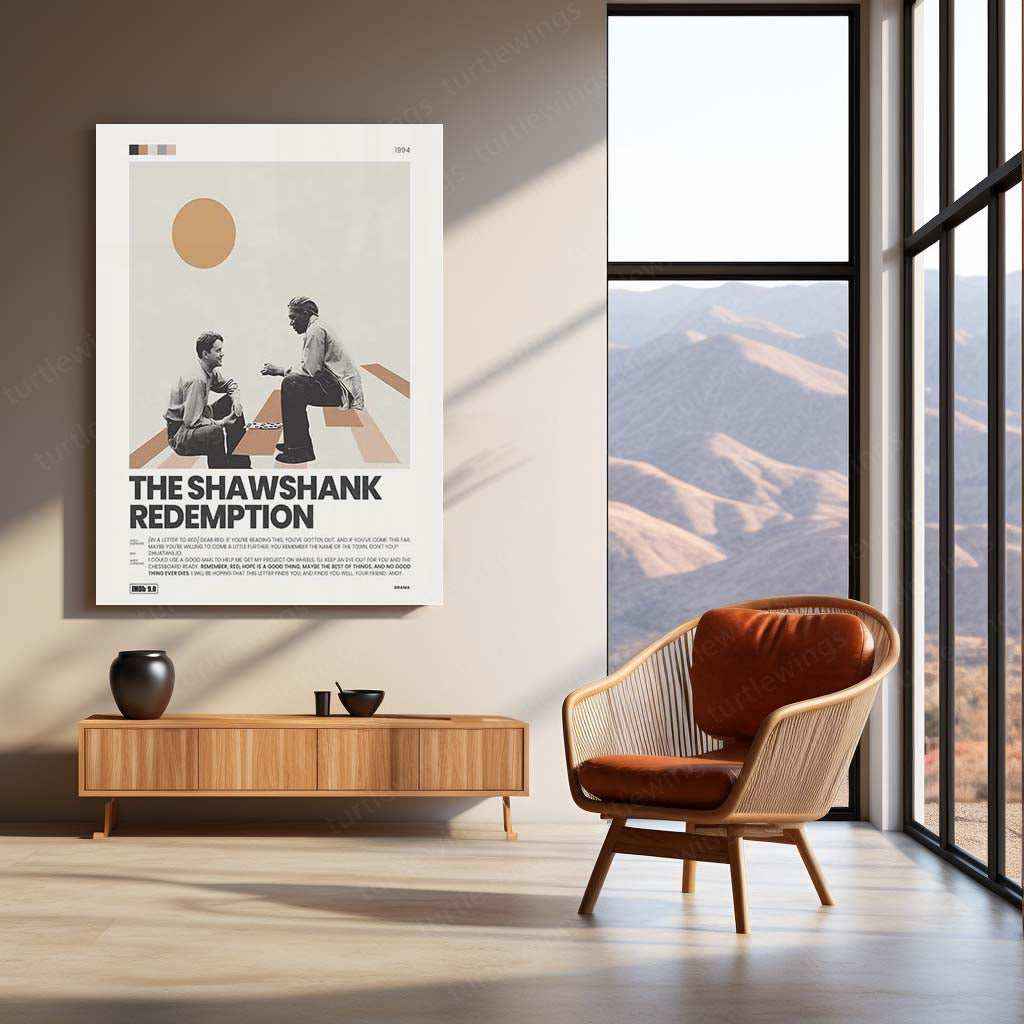 The Shawshank Redemption Metal Poster | Classic Movie Wall Art | Hope & Freedom Decor - TURTLEWINGS