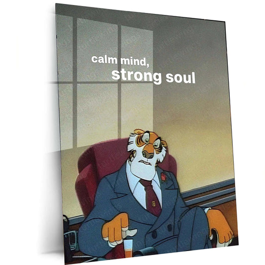 Quote Metal Poster | The Jungle Book Shere Khan – “Calm mind, strong soul” Quote Metal Frame Wall Art - TURTLEWINGS 