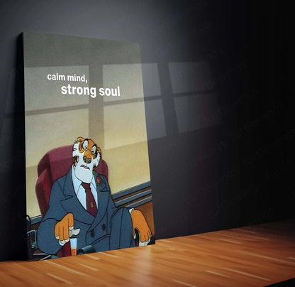 Quote Metal Poster | The Jungle Book Shere Khan – “Calm mind, strong soul” Quote Metal Frame Wall Art - TURTLEWINGS 