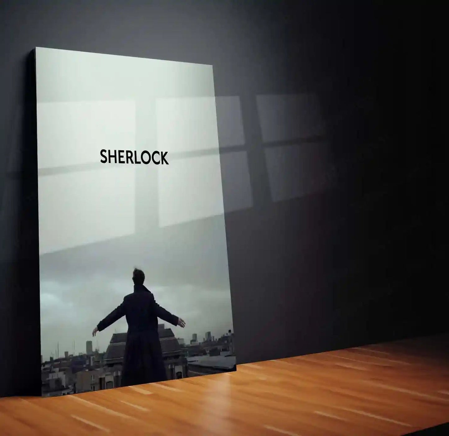 Movies & Series Metal Poster | Sherlock Metal Poster | Minimal Rooftop Scene Wall Art | Sherlock Holmes Series Frame | Detective Aesthetic Decor - TURTLEWINGS