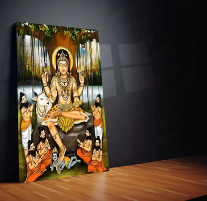 Lord Dakshinamurthy | Spiritual Metal Poster | Spiritual Wall Art by TurtleWings - TURTLEWINGS
