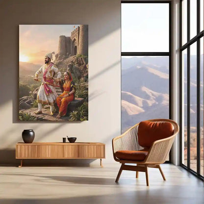Chhatrapati Shivaji Maharaj & Rajmata Jijabai Metal Frame | Swarajya Wall Art - TURTLEWINGS