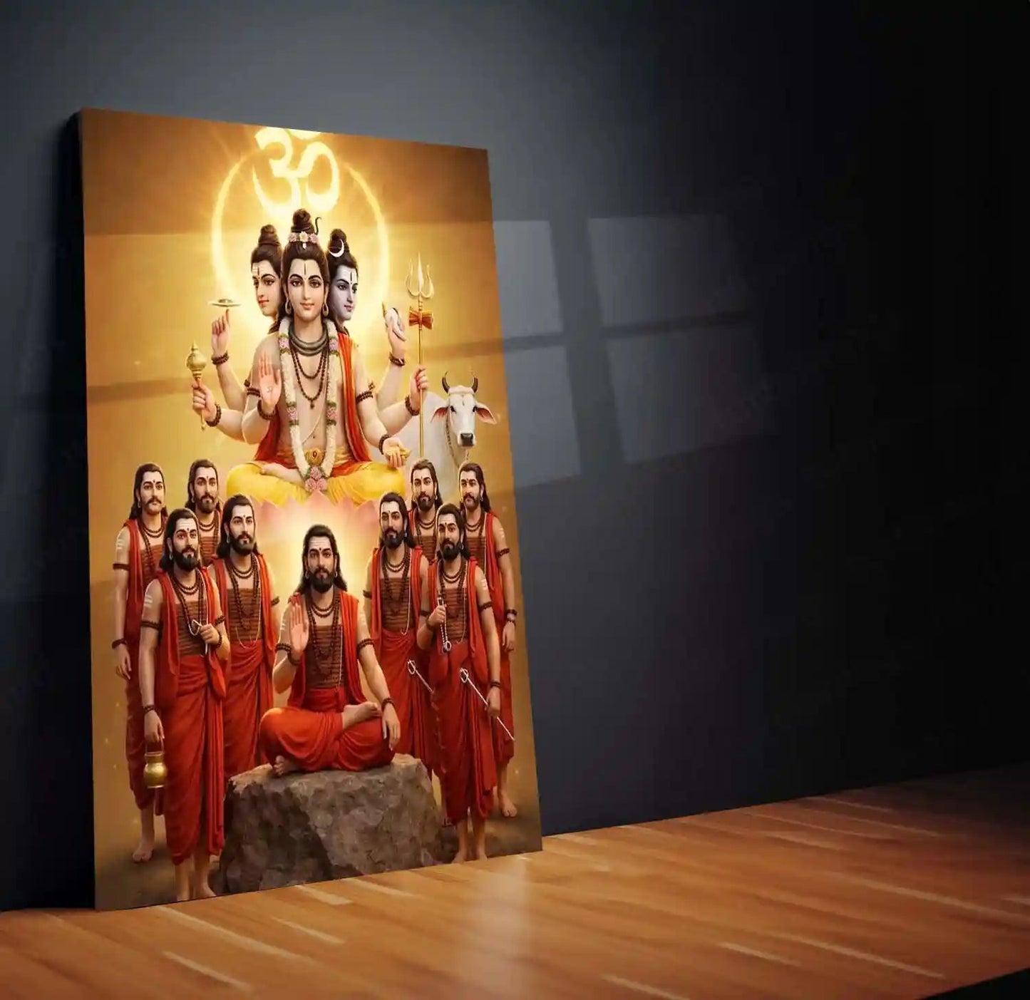 Spiritual Metal Poster | Shri Navnath | Divine Nath Tradition Spiritual Wall Art |Guru Parampara Metal Poster - TURTLEWINGS