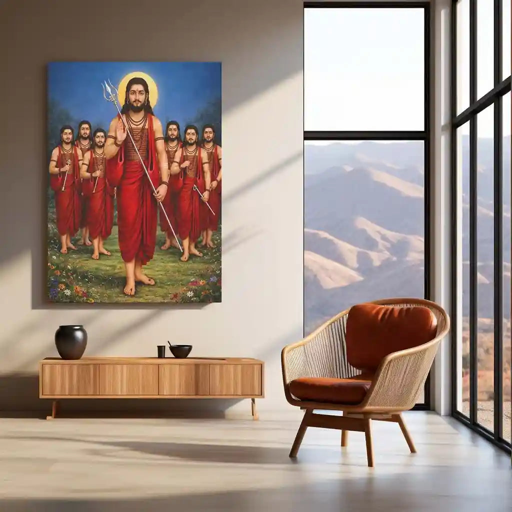 Spiritual Metal Poster | Shri Navnath Darshan | Divine Guru Spiritual Wall Art | Nath Sampradaya Metal Poster - TURTLEWINGS