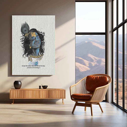 Shri Krishna Quote Metal Poster | Bhagavad Gita Wall Art | Spiritual Decor - TURTLEWINGS