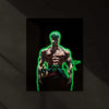 Roronoa Zoro Neon LED Frame | One Piece Anime Wall Art | Green Aura Swordsman Design