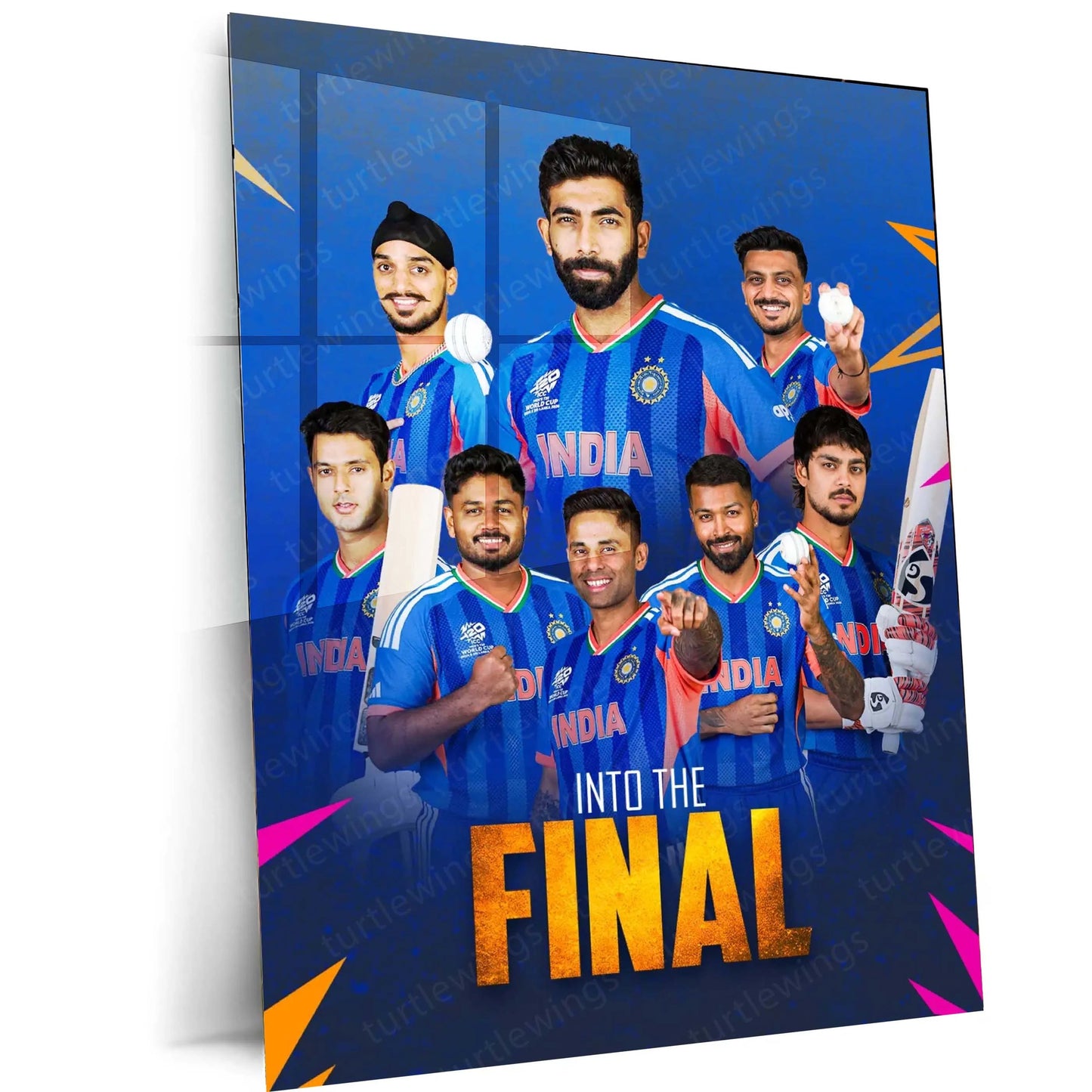Cricket Metal Poster | Team India – Into The Final | ICC Men's T20 World Cup, 2026 | Indian Cricket Squad Metal Frame - TURTLEWINGS 