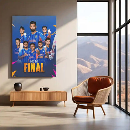 Cricket Metal Poster | Team India – Into The Final | ICC Men's T20 World Cup, 2026 | Indian Cricket Squad Metal Frame - TURTLEWINGS 