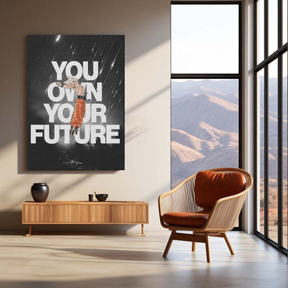 Anime Metal Poster | Goku Ultra Instinct You Own Your Future Anime Metal Poster | Dragon Ball Motivational Wall Art | Saiyan Metal Print