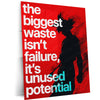 Anime Metal Poster | Goku Unused Potential Anime Metal Poster | The Biggest Waste Isn’t Failure Motivational Wall Art | Saiyan Metal Print