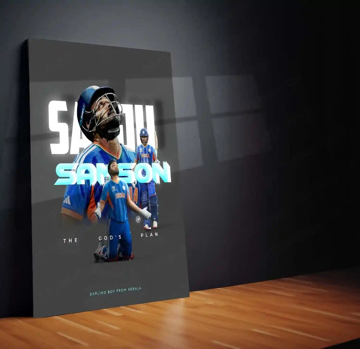 Cricket Metal Poster | Sanju Samson | ICC Men's T20 World Cup, 2026 | Indian Cricket Star Metal Frame | Cricket Wall Art 01 - TURTLEWINGS 