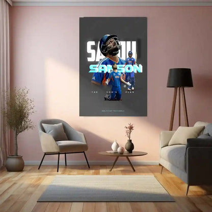 Cricket Metal Poster | Sanju Samson | ICC Men's T20 World Cup, 2026 | Indian Cricket Star Metal Frame | Cricket Wall Art 01 - TURTLEWINGS 