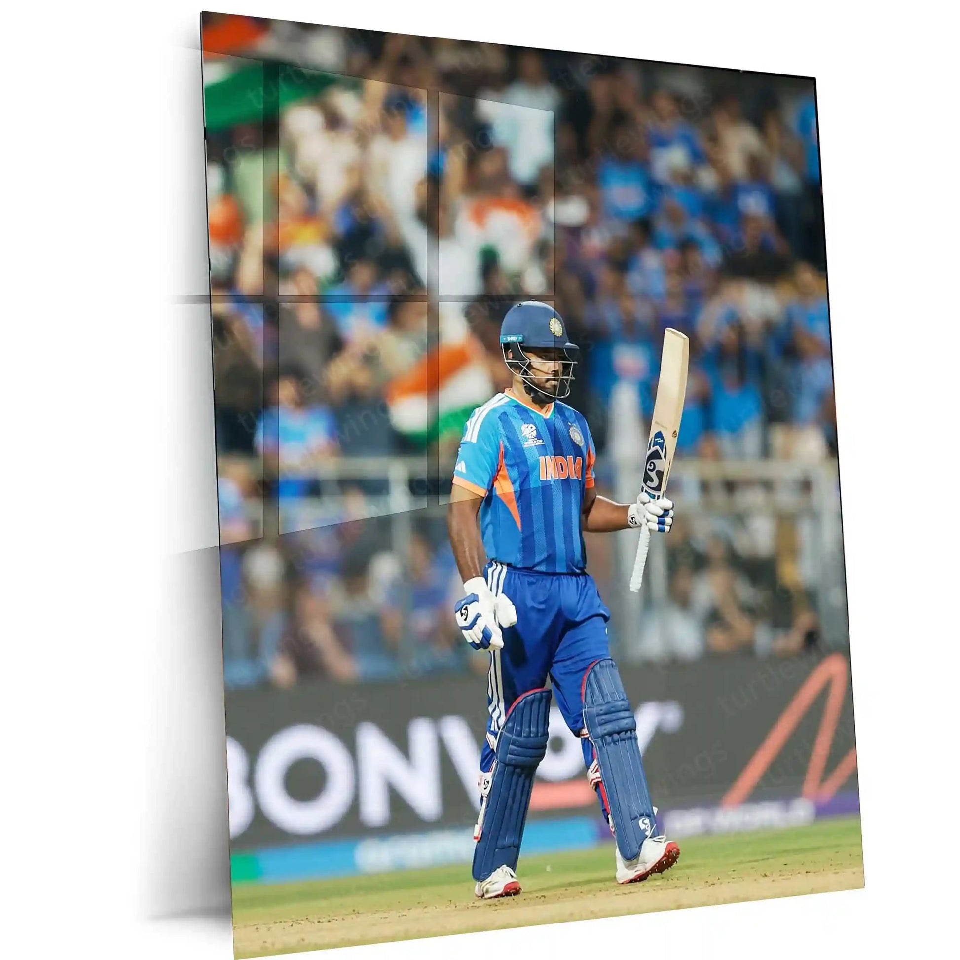 Cricket Metal Poster | Sanju Samson | ICC Men's T20 World Cup, 2026 | Indian Cricket Star Metal Frame | Cricket Wall Art 03 - TURTLEWINGS 