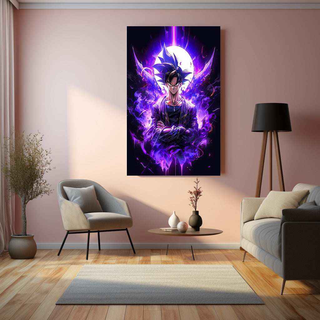 Goku dbz Metal Poster | Saiyan Warrior Wall Art | Anime Power-Up Decor - TURTLEWINGS