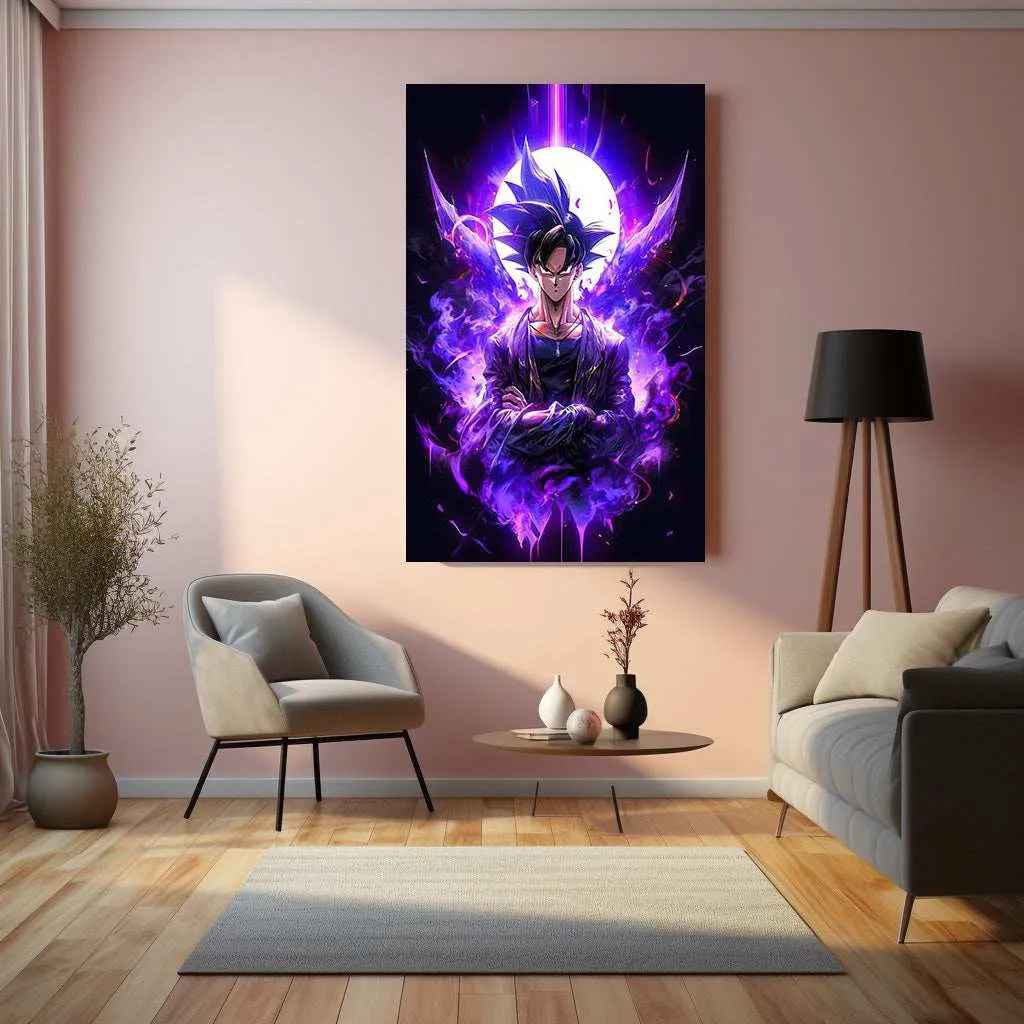 Goku dbz Metal Poster | Saiyan Warrior Wall Art | Anime Power-Up Decor - TURTLEWINGS