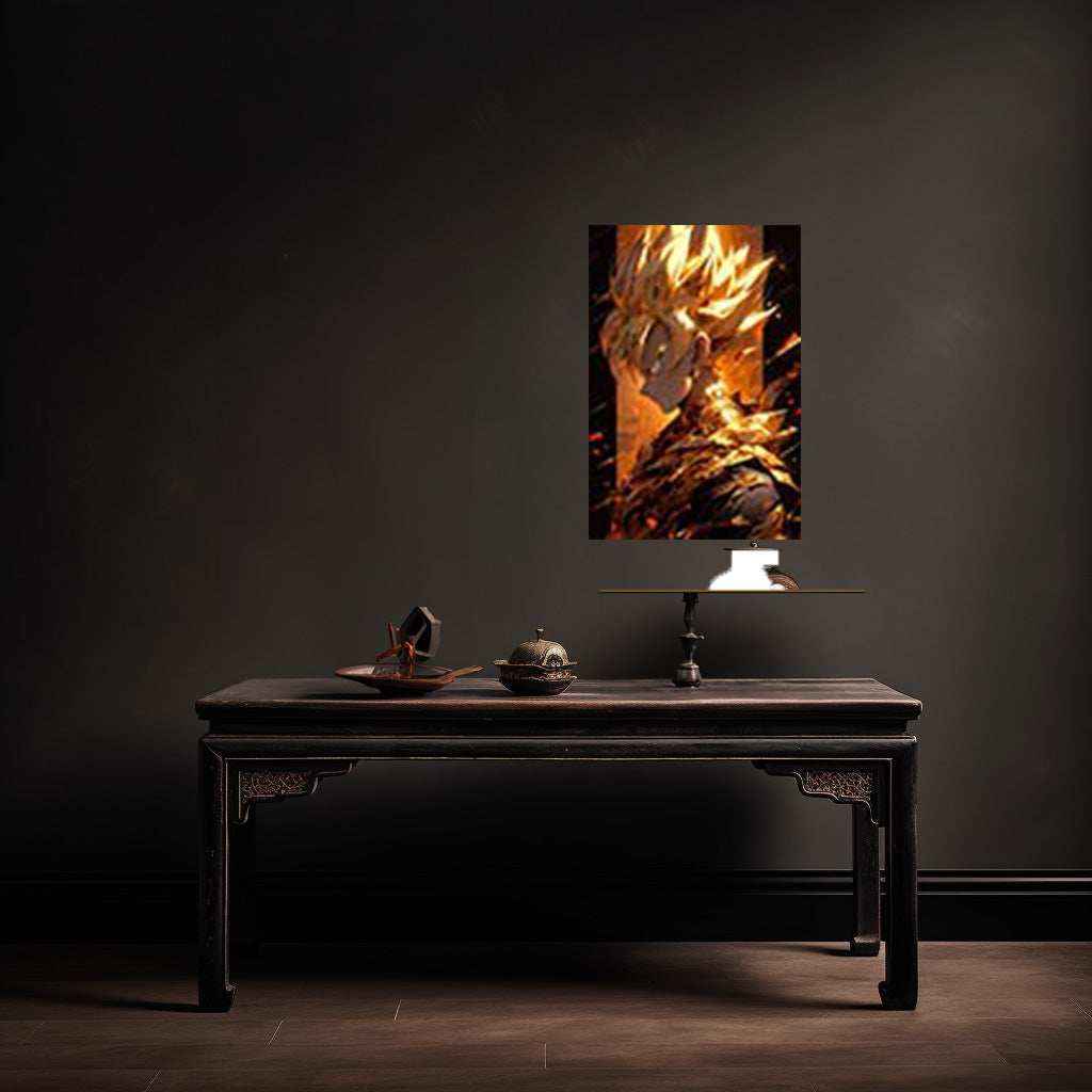 Goku dbz Metal Poster | Saiyan Warrior Wall Art | Anime Power-Up Decor - TURTLEWINGS