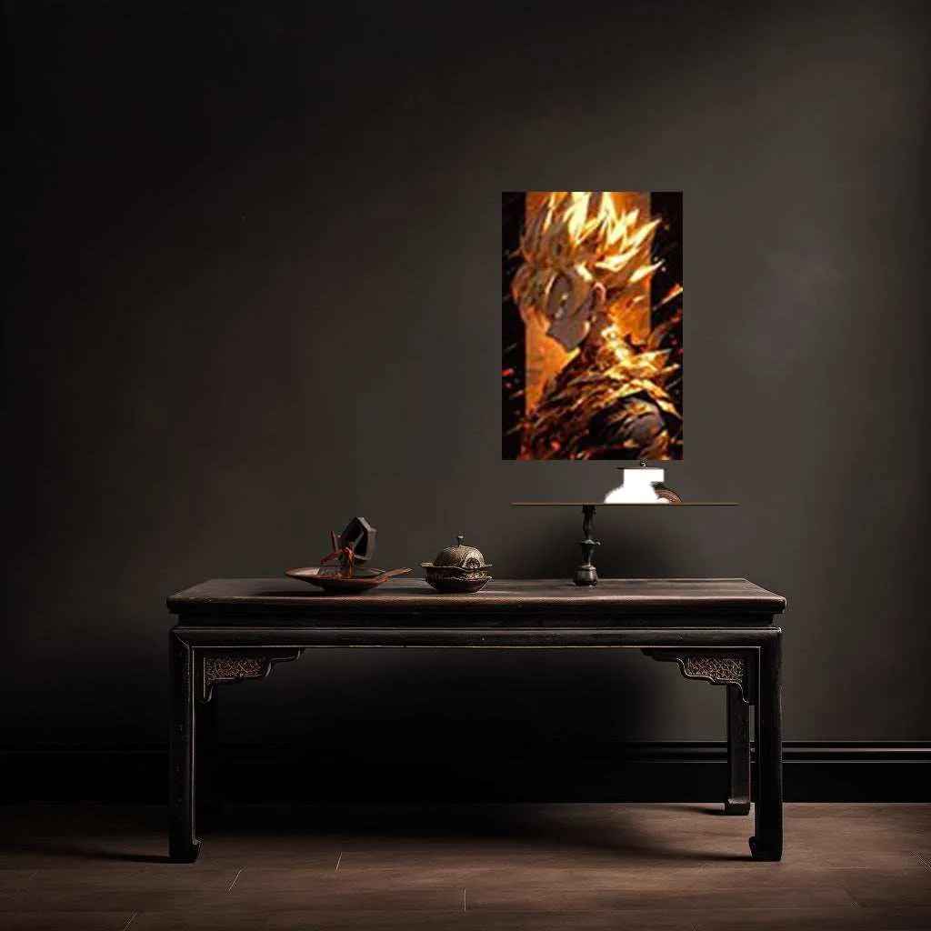 Goku dbz Metal Poster | Saiyan Warrior Wall Art | Anime Power-Up Decor - TURTLEWINGS