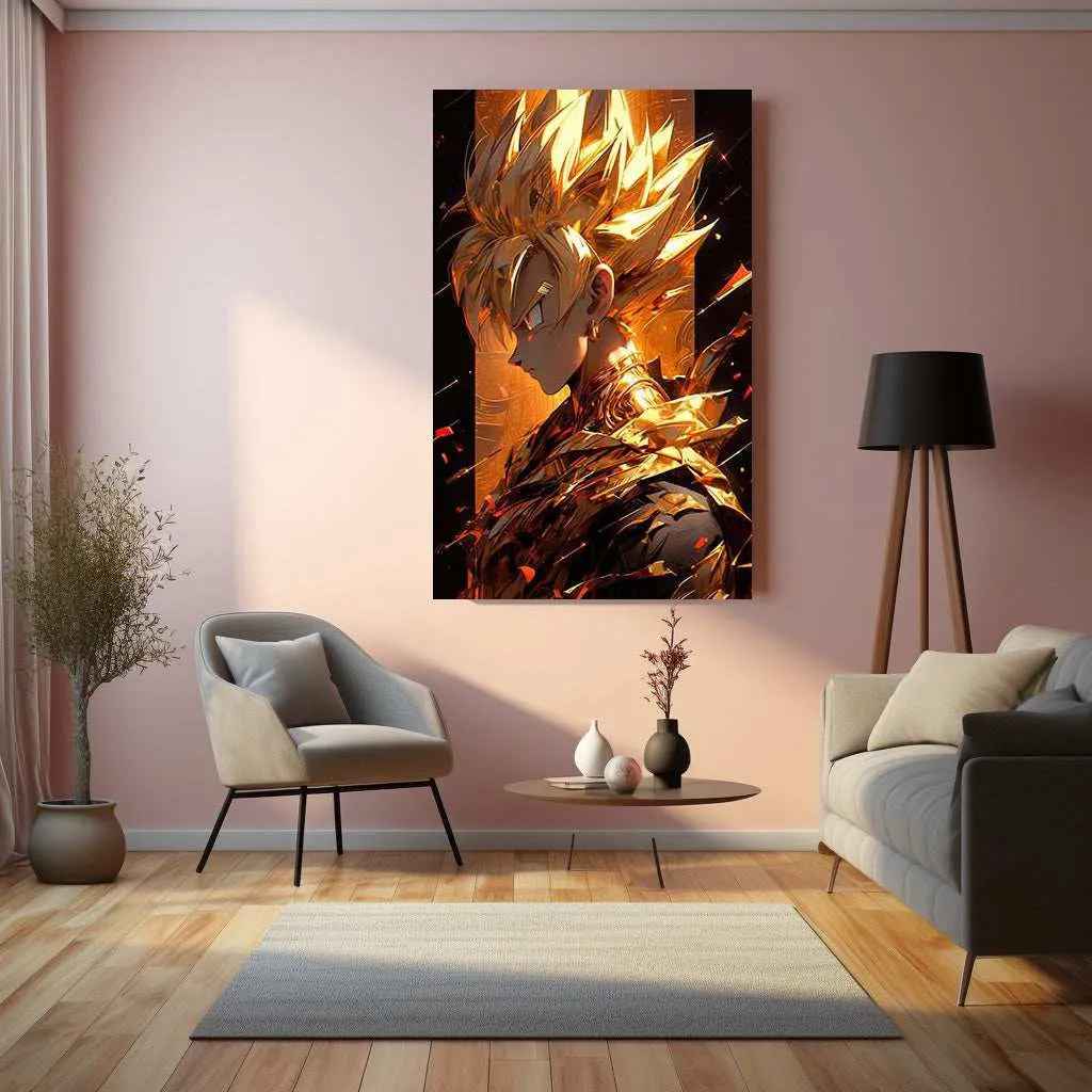 Goku dbz Metal Poster | Saiyan Warrior Wall Art | Anime Power-Up Decor - TURTLEWINGS