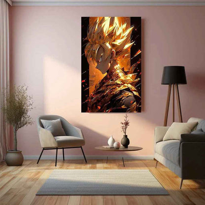 Goku dbz Metal Poster | Saiyan Warrior Wall Art | Anime Power-Up Decor - TURTLEWINGS