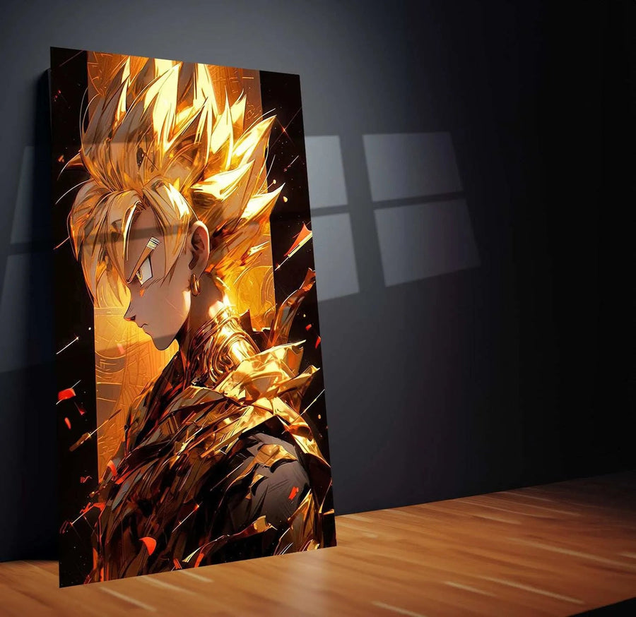 Goku dbz Metal Poster | Saiyan Warrior Wall Art | Anime Power-Up Decor - TURTLEWINGS 
