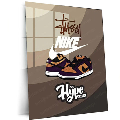 Abstract Metal Poster | Nike Sneaker Art Metal Poster – Bold & Stylish Decor 03 - TURTLEWINGS