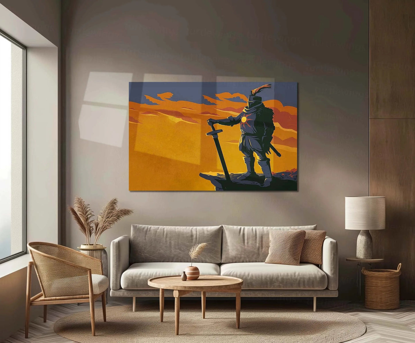 Solaire of Astora | Praise the Sun Minimal Dark Fantasy Metal Frame - TURTLEWINGS