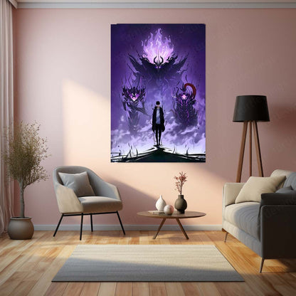 Anime Metal Poster | Solo Leveling Metal Poster | Anime Wall Art | Premium Metal Poster