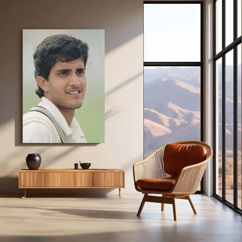 Cricket Metal Poster | Sourav Ganguly Metal Poster | Prince of Kolkata Cricket Legend Wall Art | Iconic Indian Captain Frame - TURTLEWINGS