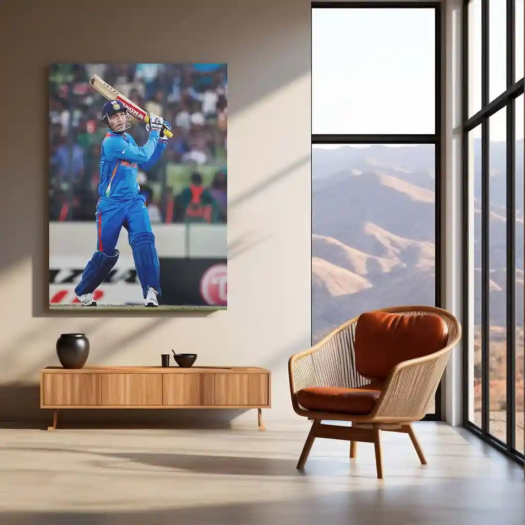 Cricket Metal Poster | Sourav Ganguly Metal Poster | Prince of Kolkata Cricket Legend Wall Art | Iconic Indian Captain Frame 01 - TURTLEWINGS