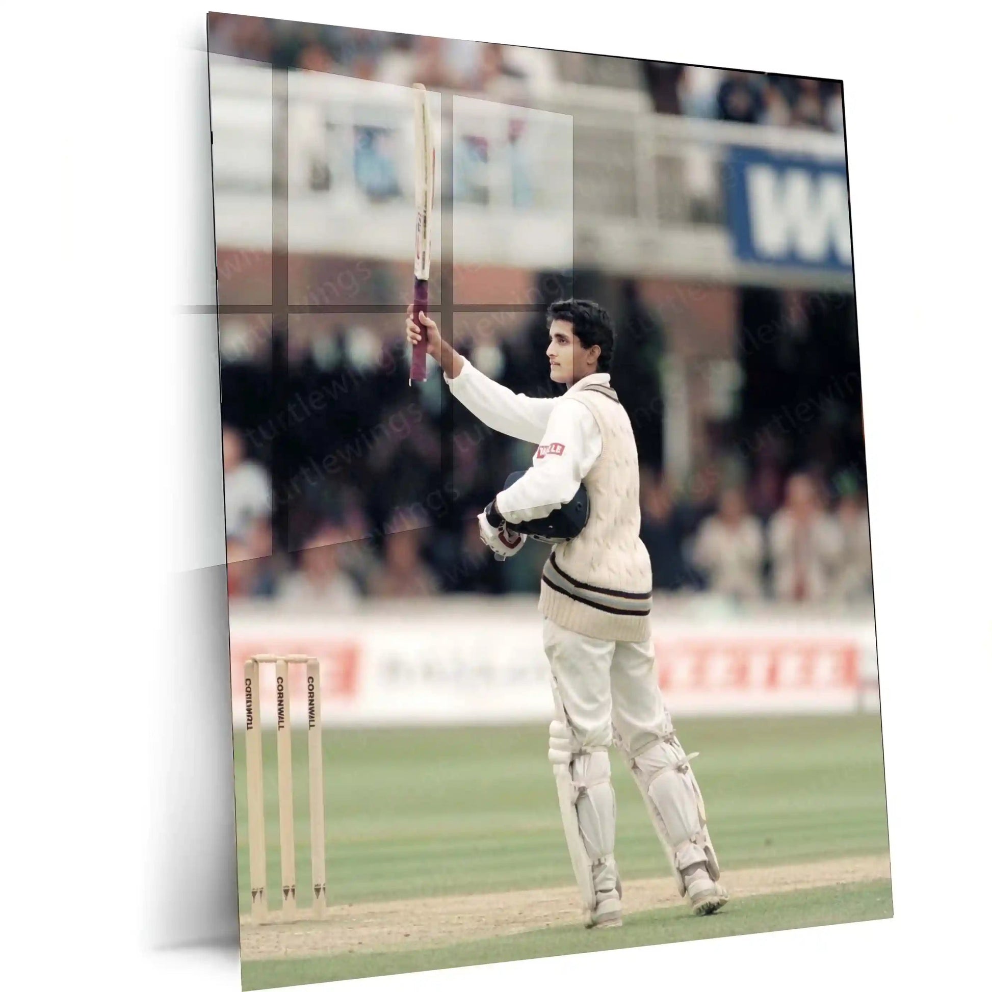 Cricket Metal Poster | Sourav Ganguly Metal Poster | Prince of Kolkata Cricket Legend Wall Art | Iconic Indian Captain Frame 02 - TURTLEWINGS