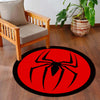 Spider-Man Logo Round Flat Rug | Marvel Superhero Symbol Floor Mat | Anti-Slip 3 mm Absorbent Circle Flat Rug for Bedroom, Gaming Room & Kids Room