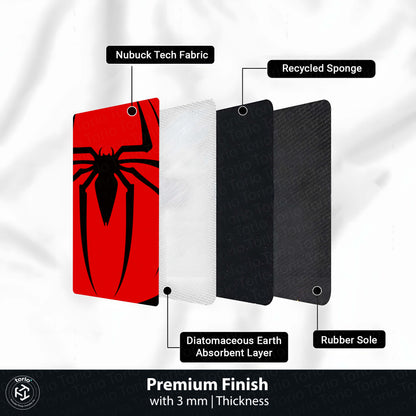 Spider-Man Logo Round Flat Rug | Marvel Superhero Symbol Floor Mat | Anti-Slip 3 mm Absorbent Circle Flat Rug for Bedroom, Gaming Room & Kids Room
