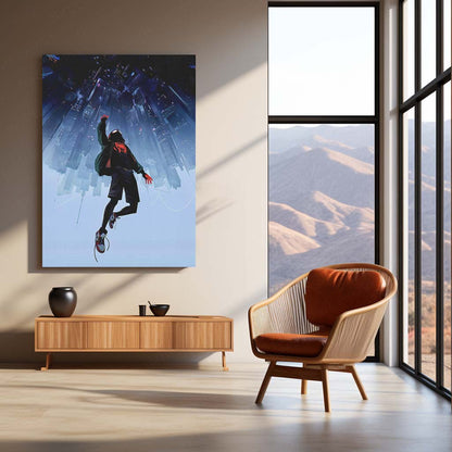 Spiderverse Metal Frame | Miles Morales Wall Art | Premium HD Metal Poster