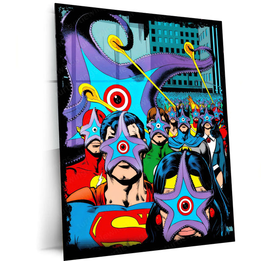 Starro vs Justice League – Cosmic Conqueror Metal Poster | DC Comics Villain Wall Frame - TURTLEWINGS