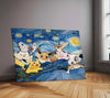 Pokemon Starry Night Artwork | Anime × Classic Art Fusion Metal Poster