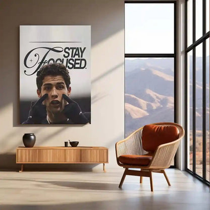 Quote Metal Poster | Cristiano Ronaldo – Stay Focused Metal Frame | Elite Discipline Football Wall Art | Motivational Quote Metal Poster - TURTLEWINGS