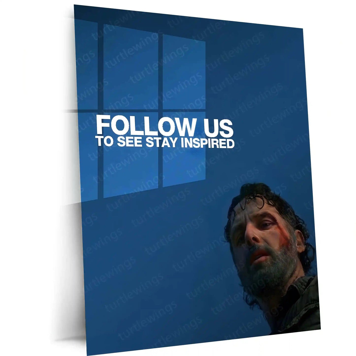 Quote Metal Poster | Rick Grimes – Stay Inspired Metal Frame Survival Mindset, Inner Fire & Never-Give-Up Wall Art | Grit & Leadership Quote Metal Poster - TURTLEWINGS 