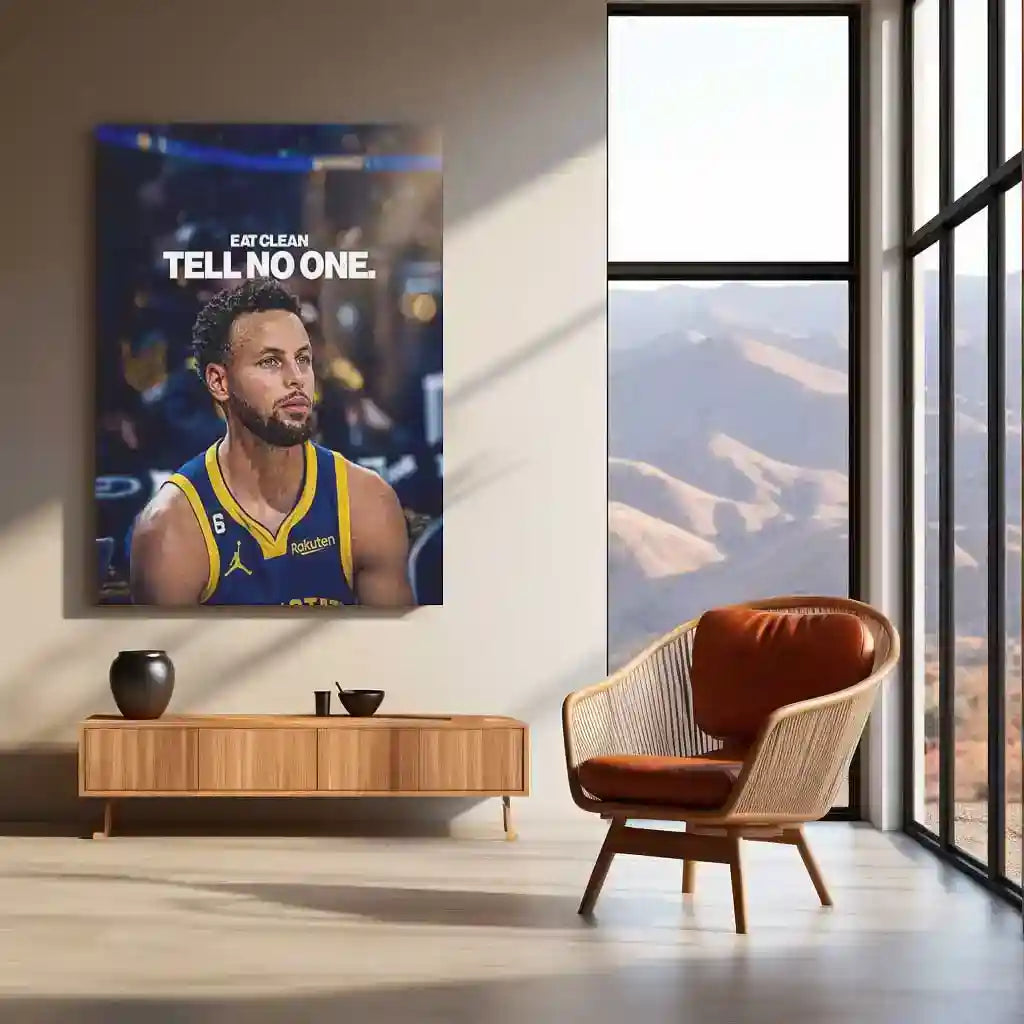 Quote Metal Poster | Stephen Curry – Eat Clean. Tell No One. | Elite Discipline Metal Poster - TURTLEWINGS