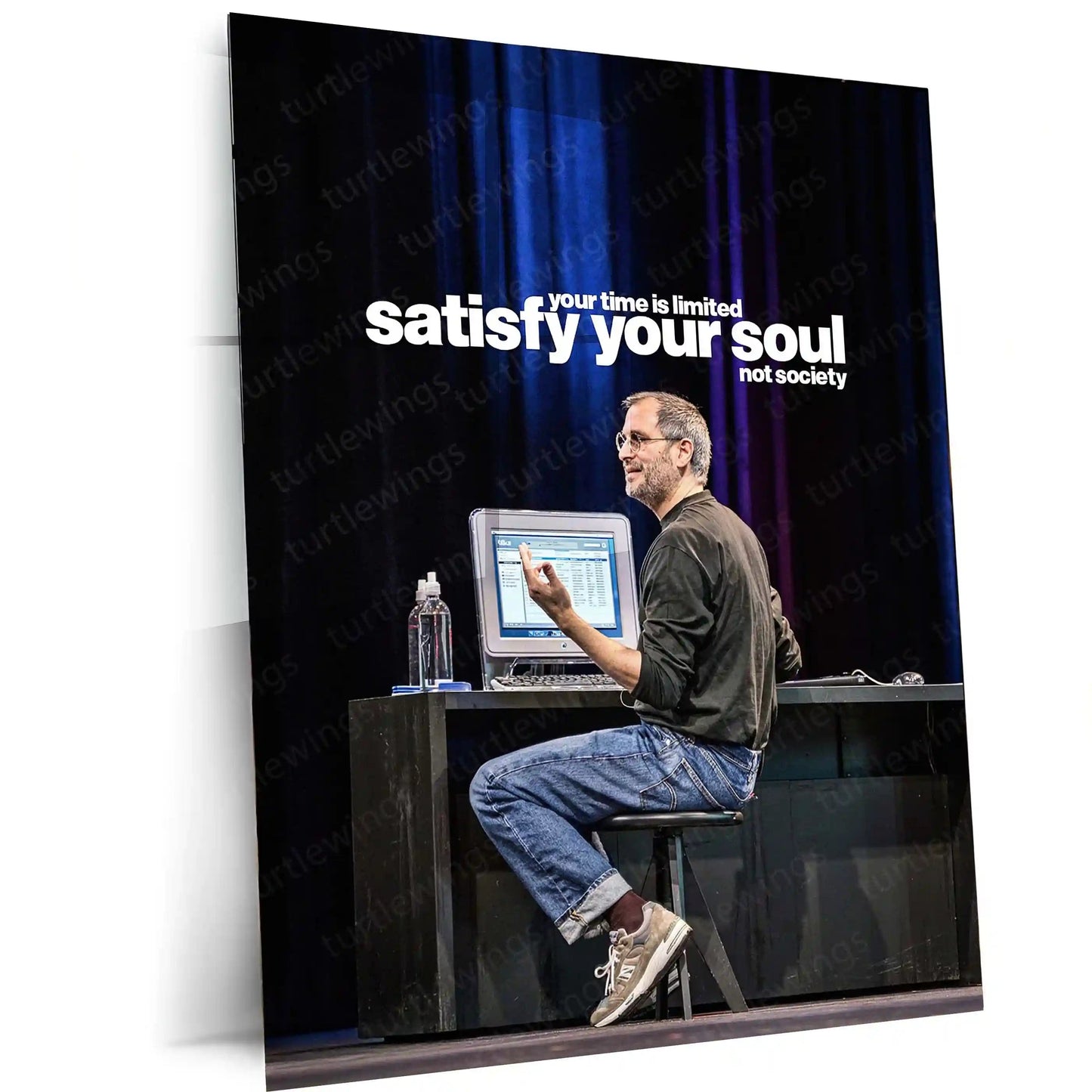 Quote Metal Poster | Steve Jobs – Satisfy Your Soul, Not Society | Visionary Mindset Metal Poster - TURTLEWINGS 