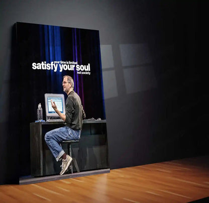 Quote Metal Poster | Steve Jobs – Satisfy Your Soul, Not Society | Visionary Mindset Metal Poster - TURTLEWINGS 