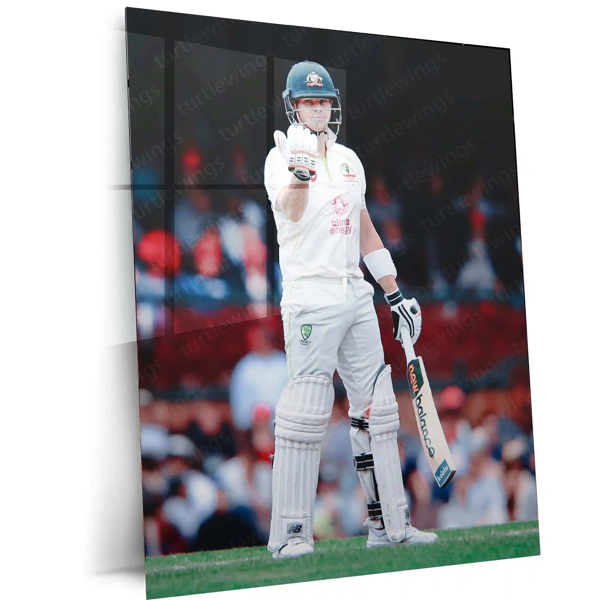 Cricket Metal Poster | Steve Smith Metal Poster | Great Batsman Wall Art | Australian Cricket Legend Frame - TURTLEWINGS