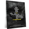Stock Market Metal Poster | Keep Trading Until Your 1% Stop Loss Buys a Lamborghini | Trader Motivation Wall Art  Stock Market Mindset Metal Frame